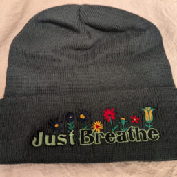 Just Breathe <br>embroidered beanie